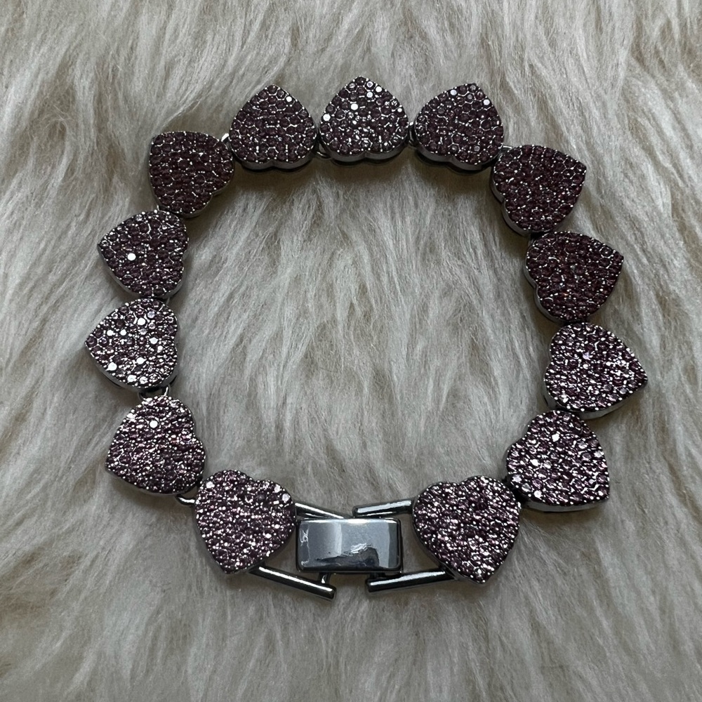 Heart-Shaped Glitter Bracelet